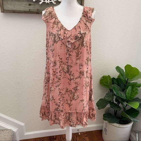Peruvian connection pink foral ruffle sun dress size 6‎ - Picture 1 of 10